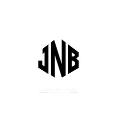 JNB letter logo design with polygon shape. JNB polygon logo monogram. JNB cube logo design. JNB hexagon vector logo template white and black colors. JNB monogram, JNB business and real estate logo. 
