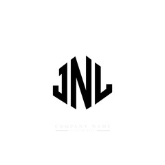 JNL letter logo design with polygon shape. JNL polygon logo monogram. JNL cube logo design. JNL hexagon vector logo template white and black colors. JNL monogram, JNL business and real estate logo. 