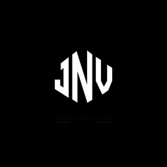 JNV letter logo design with polygon shape. JNV polygon logo monogram. JNV cube logo design. JNV hexagon vector logo template white and black colors. JNV monogram, JNV business and real estate logo. 