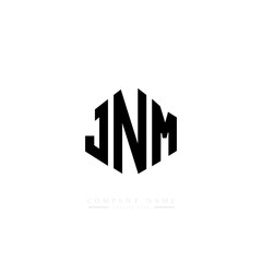 JNM letter logo design with polygon shape. JNM polygon logo monogram. JNM cube logo design. JNM hexagon vector logo template white and black colors. JNM monogram, JNM business and real estate logo. 