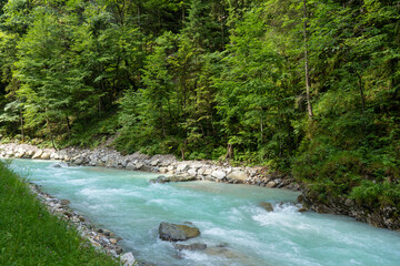 Naklejka na ściany i meble The river Partnach near Garmisch-Partenkirchen in Bavaria