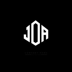 JOA letter logo design with polygon shape. JOA polygon logo monogram. JOA cube logo design. JOA hexagon vector logo template white and black colors. JOA monogram, JOA business and real estate logo. 