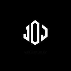 Fototapeta premium JOJ letter logo design with polygon shape. JOJ polygon logo monogram. JOJ cube logo design. JOJ hexagon vector logo template white and black colors. JOJ monogram, JOJ business and real estate logo. 
