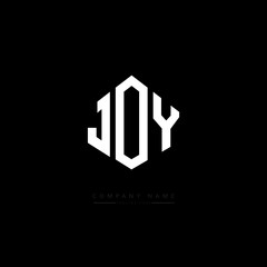 JOY letter logo design with polygon shape. JOY polygon logo monogram. JOY cube logo design. JOY hexagon vector logo template white and black colors. JOY monogram, JOY business and real estate logo. 
