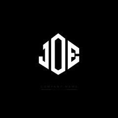 JOE letter logo design with polygon shape. JOE polygon logo monogram. JOE cube logo design. JOE hexagon vector logo template white and black colors. JOE monogram, JOE business and real estate logo. 