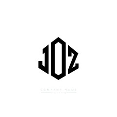 JOZ letter logo design with polygon shape. JOZ polygon logo monogram. JOZ cube logo design. JOZ hexagon vector logo template white and black colors. JOZ monogram, JOZ business and real estate logo. 