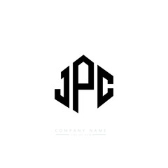 JPC letter logo design with polygon shape. JPC polygon logo monogram. JPC cube logo design. JPC hexagon vector logo template white and black colors. JPC monogram, JPC business and real estate logo. 