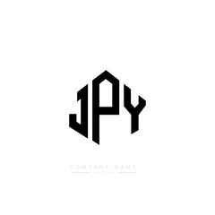 JPY letter logo design with polygon shape. JPY polygon logo monogram. JPY cube logo design. JPY hexagon vector logo template white and black colors. JPY monogram, JPY business and real estate logo. 
