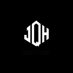JQH letter logo design with polygon shape. JQH polygon logo monogram. JQH cube logo design. JQH hexagon vector logo template white and black colors. JQH monogram, JQH business and real estate logo. 