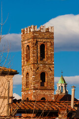 Winter view of the old Church of Saints John and Reparata rises above Lucca charming historic...