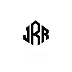 JRR letter logo design with polygon shape. JRR polygon logo monogram. JRR cube logo design. JRR hexagon vector logo template white and black colors. JRR monogram, JRR business and real estate logo. 