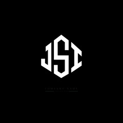JSI letter logo design with polygon shape. JSI polygon logo monogram. JSI cube logo design. JSI hexagon vector logo template white and black colors. JSI monogram, JSI business and real estate logo. 