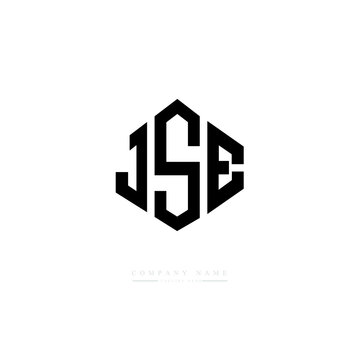 JSE letter logo design with polygon shape. JSE polygon logo monogram. JSE cube logo design. JSE hexagon vector logo template white and black colors. JSE monogram, JSE business and real estate logo. 