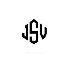 JSV letter logo design with polygon shape. JSV polygon logo monogram. JSV cube logo design. JSV hexagon vector logo template white and black colors. JSV monogram, JSV business and real estate logo. 