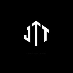 JTT letter logo design with polygon shape. JTT polygon logo monogram. JTT cube logo design. JTT hexagon vector logo template white and black colors. JTT monogram, JTT business and real estate logo. 