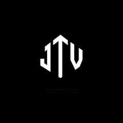 JTV letter logo design with polygon shape. JTV polygon logo monogram. JTV cube logo design. JTV hexagon vector logo template white and black colors. JTV monogram, JTV business and real estate logo. 