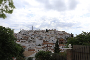 White houses in Comares, andalusian village, Axarquia, Malaga (Spain)