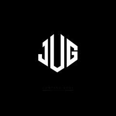 Fototapeta premium JUG letter logo design with polygon shape. JUG polygon logo monogram. JUG cube logo design. JUG hexagon vector logo template white and black colors. JUG monogram, JUG business and real estate logo. 