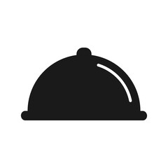 Tray room service food icon. Cloche vector illustration