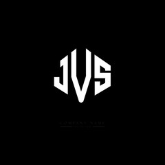Fototapeta premium JVS letter logo design with polygon shape. JVS polygon logo monogram. JVS cube logo design. JVS hexagon vector logo template white and black colors. JVS monogram, JVS business and real estate logo. 