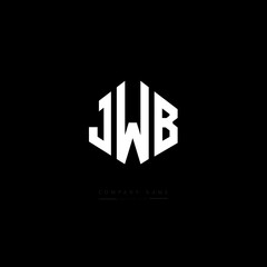 JWB letter logo design with polygon shape. JWB polygon logo monogram. JWB cube logo design. JWB hexagon vector logo template white and black colors. JWB monogram, JWB business and real estate logo. 
