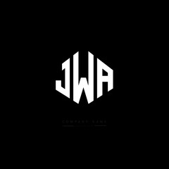 Fototapeta premium JWA letter logo design with polygon shape. JWA polygon logo monogram. JWA cube logo design. JWA hexagon vector logo template white and black colors. JWA monogram, JWA business and real estate logo. 