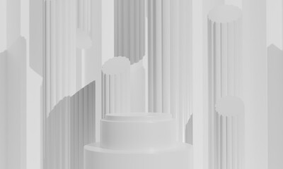 Fototapeta premium 3d rendering illustration of background abstract pedestal board, art display mockup product decoration stand wallpaper