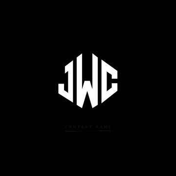 JWC letter logo design with polygon shape. JWC polygon logo monogram. JWC cube logo design. JWC hexagon vector logo template white and black colors. JWC monogram, JWC business and real estate logo. 