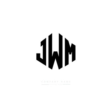 JWM letter logo design with polygon shape. JWM polygon logo monogram. JWM cube logo design. JWM hexagon vector logo template white and black colors. JWM monogram, JWM business and real estate logo. 