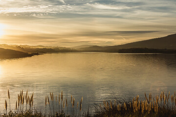 sunrise over the lake California