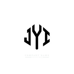 JYI letter logo design with polygon shape. JYI polygon logo monogram. JYI cube logo design. JYI hexagon vector logo template white and black colors. JYI monogram, JYI business and real estate logo. 