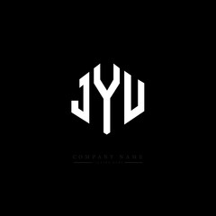 JYU letter logo design with polygon shape. JYU polygon logo monogram. JYU cube logo design. JYU hexagon vector logo template white and black colors. JYU monogram, JYU business and real estate logo. 