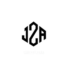 Fototapeta premium JZA letter logo design with polygon shape. JZA polygon logo monogram. JZA cube logo design. JZA hexagon vector logo template white and black colors. JZA monogram, JZA business and real estate logo. 
