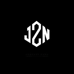 Obraz premium JZN letter logo design with polygon shape. JZN polygon logo monogram. JZN cube logo design. JZN hexagon vector logo template white and black colors. JZN monogram, JZN business and real estate logo. 