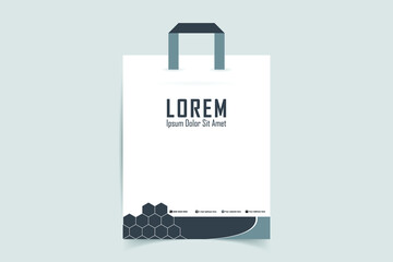 Custom shopping bag design. Company Shopping Bags Design. Realistic shopping bag design for mockup. Vector illustrations