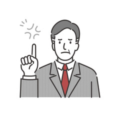 怒って注意や指導をするミドルシニアのビジネスマン