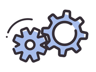 シンプルな線の歯車のイラスト_設定