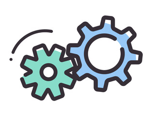 シンプルな線の歯車のイラスト_設定