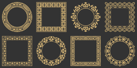 Circular ornament decorative set.