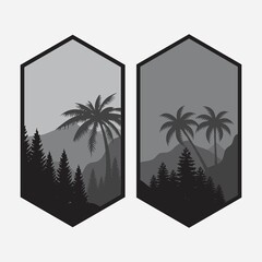 simple natural scenery illustration design template