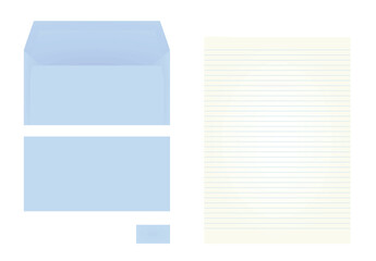 Paper letter, envelope and memo. vector.