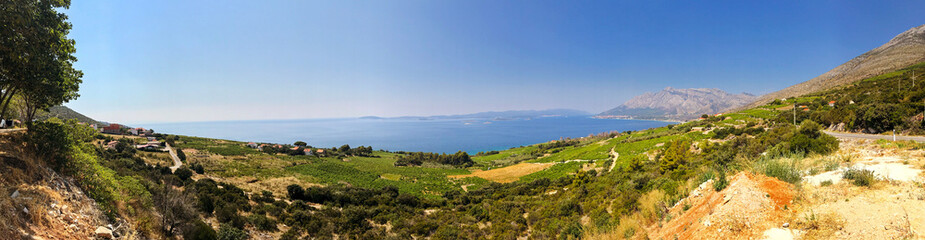Fototapeta na wymiar Panorama over the countryside of Croatia