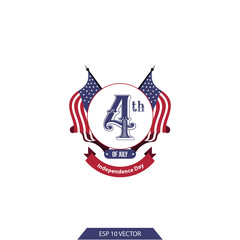 American Independence Day logo design vector image.