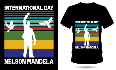 Nelson Mandela day tshirt design template - obrazy, fototapety, plakaty
