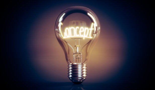 Concept - shining light bulb - 3D illustration