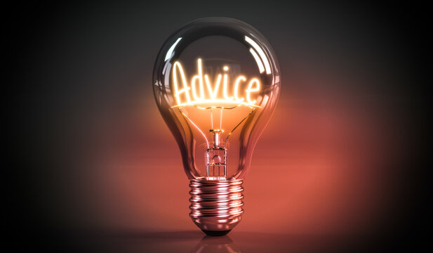 Advice concept - shining light bulb - 3D illustration