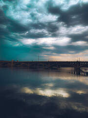 Bridge Under Stormy Sky