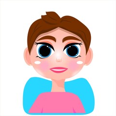 Cute Girl woman Face with big eyes 