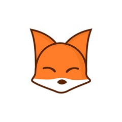 cute cartoon fox head vector 