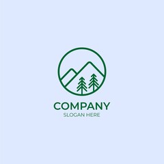minimal line art mountain logo vector